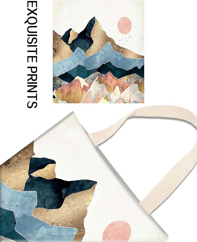 ANKVRP Hanging Car Trash Can Bag - Organizer for Back Seat, Boho Mountain Style, Ideal for Traveling, Camping & Vehicle Accessories