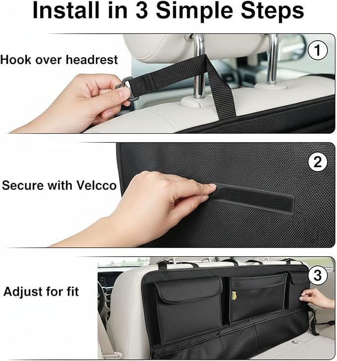 Car Trunk Organizer Storage Backseat Hanging Organizer Bag for Ford Bronco/Bronco Sport Escape Explorer Edge Expedition Ecosport 2/4 Door Sport Base Limited XL XLT SUV Accessories 2000-2025