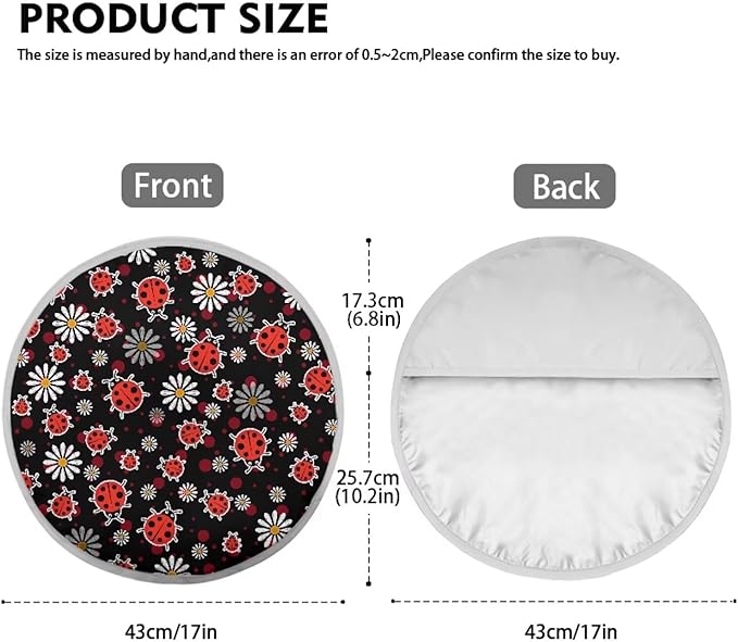 Ladybug Reflective Steering Wheel Shield Sunshade for Women Cartoon Vehicle Steering Wheel Sunblock Cover Keep Your Car for Friends