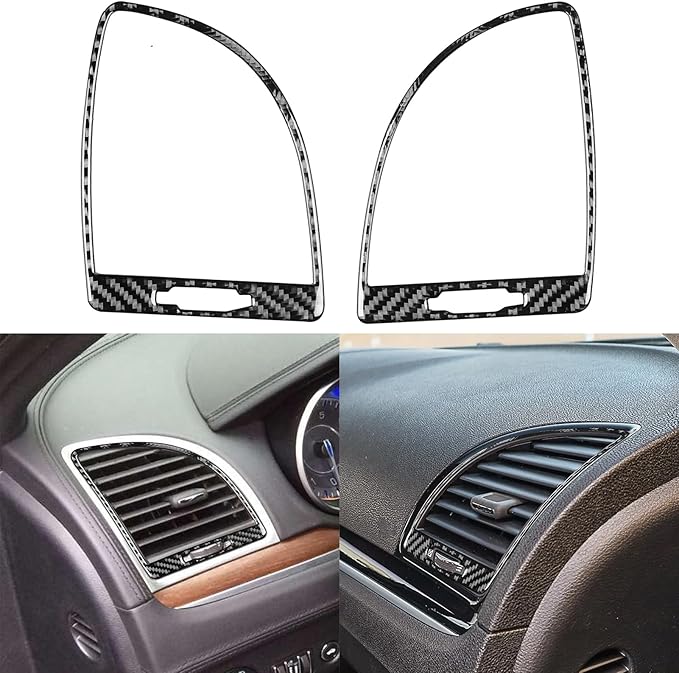 NVCNX Real Premium Carbon Fiber for Chrysler 300 Accessories 2015-2023 2016 2017 2018 2019 2020 2021 2022 S/C/Limited/Touring Car Dash Sides Air Vent Cover Interior Trim Sticker Decal Overlay 2PCs