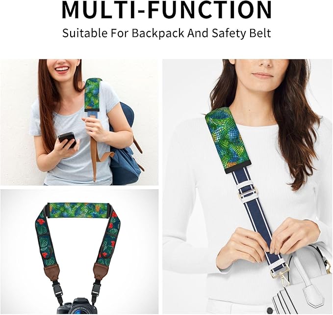 Colorful Snake Skin Steering Wheel Cover Elastic Non-Slip Car Steering Wheel Covers with Seat Belt Shoulder Pad for Women Men