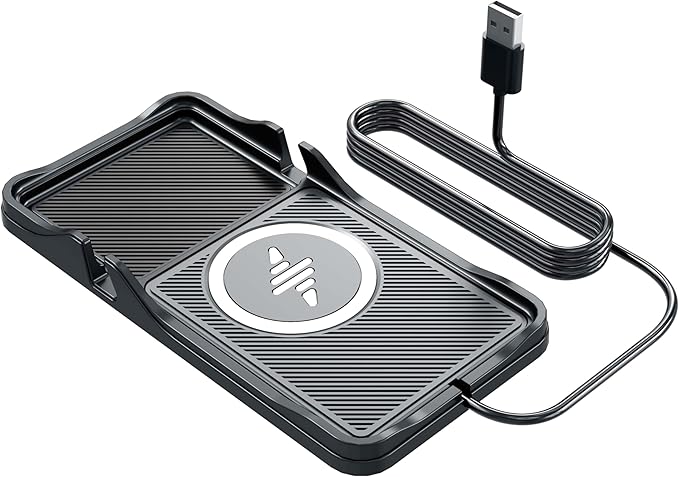 Wireless Car Charger,LANSEMKU Car Wireless Chargers Charging pad Non Slip 15w Fast Charger for Car Wireless Phone Charger for iPhone17/ 16/15/14/13/12 Pro Max,for Android (with Holder-100cm Cable)