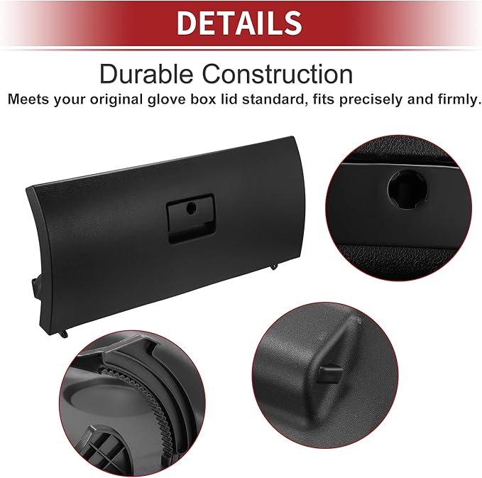 ACROPIX Dash Glove Box Door Lid Cover Glove Compartment Lid Assembly Fit for VW Golf Late 2002 2003 2004 2005 No.1J1857121A Black - Pack of 1