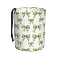 Green Bow Car Trash Can Leak-Proof Waterproof Hanging Trash Bin Collapsible Garbage Can for Car Accessories Travelling Camping