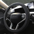 Universal Steering Wheel Cover：13.5 to 15 Inches Stretchable Silicone Anti Skid Steering Wheel Protector Fit for Most Car Models Including Round D Shape or Special Shape (Black)