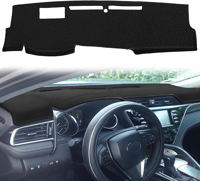 Dashboard Cover Dash Cover Mat Pad Custom Fit for Toyota Camry 2018 2019 2020 2021 2022 2023 2024 with Head Up Display (Black) Z12B