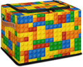 Storage Bins With Zipper Lid, Collapsible Trunk Organizer, Car Organizers and Storage Bins with Lids, Decorative Storage Boxes with Handle, Home Storage Baskets (Colorful Building Blocks)