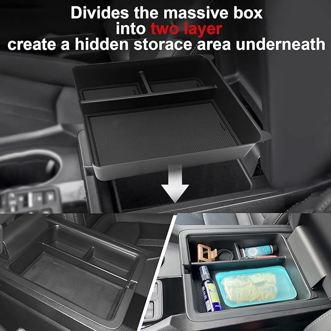 Muslogy for 2023+ Pilot Center Console Organizer&Wireless Charger Protective Mat&Shifter Storage Box Left & Right Set Compatible with Honda Pilot 2023-2025 Accessories Console Side Inserts Organizer