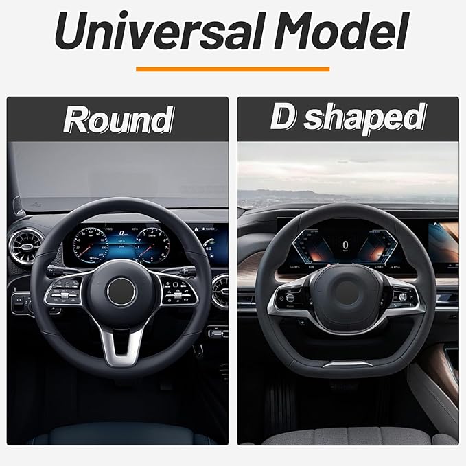 KAFEEK Elastic Stretch Steering Wheel Cover 15 Inch, Breathable Ice Silk Microfiber, Non-Slip Grip, Warm in Winter and Cool in Summer, Odorless, Car Accessories Fit Cars, SUVs, Light Blue
