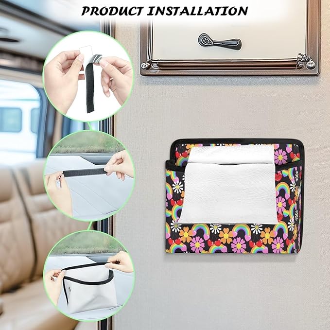 Cute Daisy Car Side Pocket Organizer Universal Car Seat Side Pocket Pouch Auto Console Door Organizer Bag Holder for Phone Sunglasses Keys Multifunction for Most Cars SUV