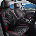 BYXN Car Seat Covers for Jeep Wrangler 2000-2026,Breathable Nappa Leather Car Seat Protector,Front Seat Covers Automotive Seat Cushion with Airbag Compatible(Front Seats,Black-Red)