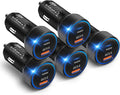 5Pack 38W USB C Car Charger Fast Charging, Cigarette Lighter Adapter, Boxeroo Multi Port PD/QC 3.0 Cargador para Carro, Dual USB-C & USB-A Car Outlet for iPhone 16/15/14/13/Pro Max, Samsung, Android