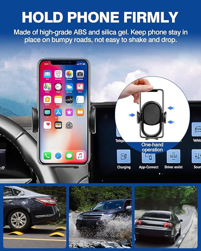 Autorder Car Phone Holder for 2020-2024 Volkswagen ID.4 VW ID4 Accessories Phone Mount with Dash Organizer 12-Inch Screen Cell Phone Stand Hands-Free 360 Degree Rotation(Not for 12.9-inch Screen)