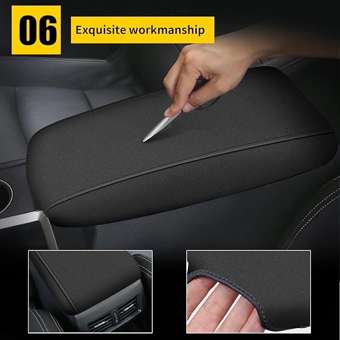 AOMSAZTO Console Covers for 2019-2024 2025 2026 Nissan Altima Armrest Covers for Nissan Altima Black with Black Stiches