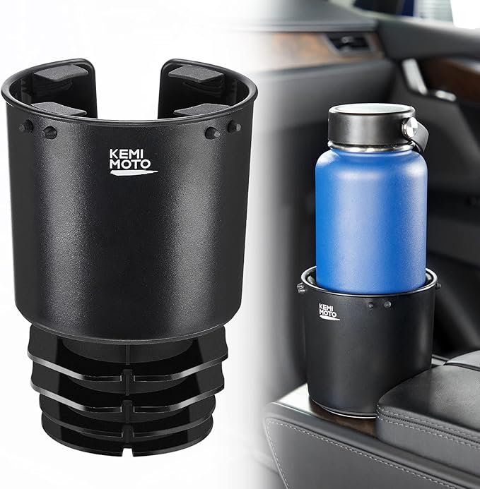 KEMIMOTO Universal Cup Holder Expander - Fits Hydro Flask, Yeti, 18-40oz 3.0in-3.8in Diameter Bottles - fit 3.2in Diameter Cup Holder for Car, RV, Truck, UTV, Golf Cart