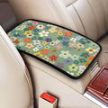 Daisy Floral Center Console Cover Wildflower Cute Comfortable Armrest Covers Protector Arm Rest Pad Car Accessories, Middle Console Cushion