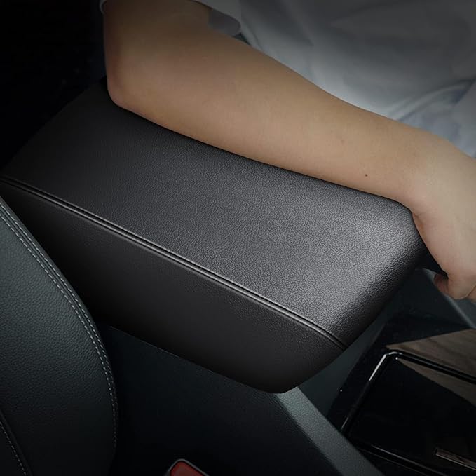 AOMSAZTO Console Covers for 2018-2022 Hyundai Kona Black with Black Stiches