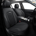 COVER EMPIRE Car Seat Covers Full Set, Leather Seat Cover for Cars, 5 Seats Waterproof Automotive Seat Covers Fit Toyota Rav4 Camry Corolla Cruze CRV Accord, Black