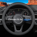 Custom-Fit for Jaguar Steering Wheel Cover, Premium Leather Car Steering Wheel Cover with Logo, Non-Slip, Breathable (B-Style,for Jaguar)