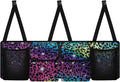 SEANATIVE Colorful Shiny Leopard Car Trunk Organizer, Backseat Hanging Organizer with 4 Large Storage Bag Super Capacity -Trunk Organizer for SUV,Truck,Van -Your Space Saving Expert