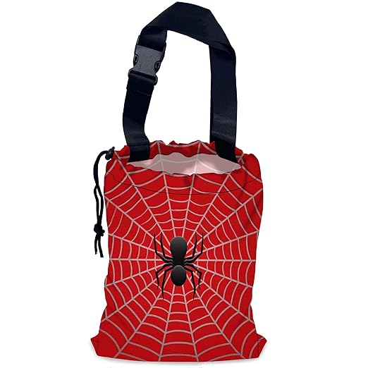 UUCBTAH Car Trash Bag Spider Web Car Garbage Bag Waterproof Car Trash Can for Back Seat with Adjustable Straps and Drawstring, Foldable Car Trash Bin for Car Accessories Vehicle Travelling Camping