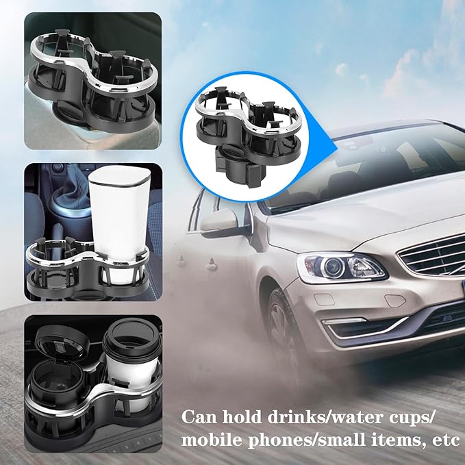 Adjustable Car Cup Holder Expander with Cup Diameter Less Than 2.55inches-fit cola Drink Cups Holder,2 in 1 cupholder for Coffee Cup Holder. (BJ-2390)