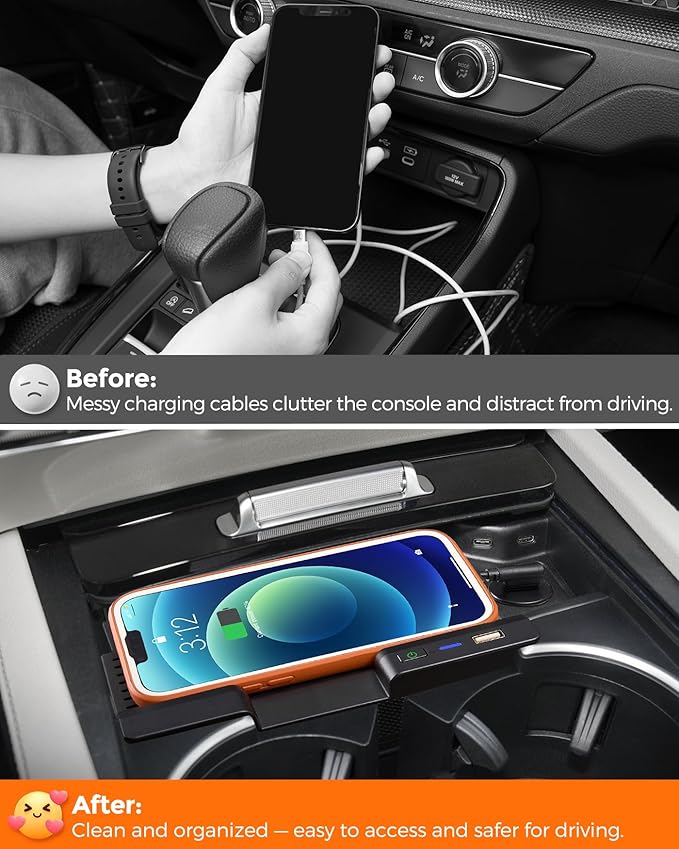 Wireless Charger for Mercedes Benz GLE 2020 2021 2022 & GLS 2024 2023 2022 2021 2020(Without OEM Wireless Charger) Interior Car Accessories, Charging Pad Center Console Phone Charger for Benz GLE GLS