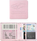 Ziciner Car Registration and Insurance Holder, Auto Card Document Glove Box Organizer with Magnetic Closure, Universal Vehicle Interior Accessories for Cars SUVs (Pink-Small)