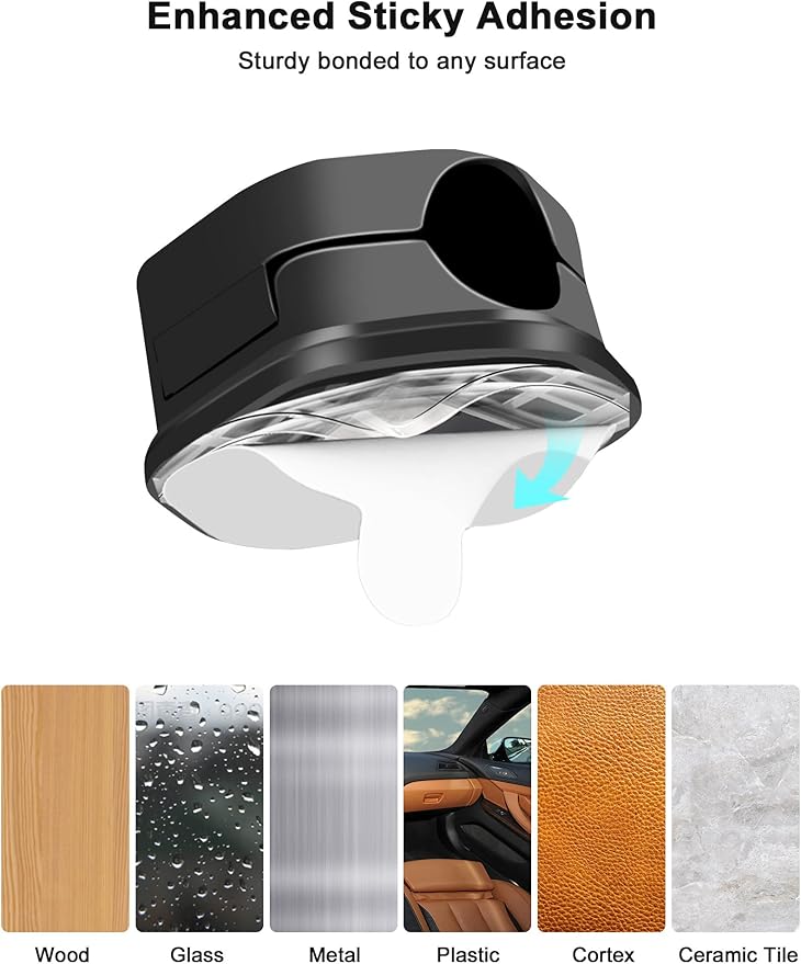 12Pack Magnetic Cable Clips - Cord Holder - Cord Organizer for Desk - Magnetic Cord Organizer, Adhesive Wire Holder Keeper Organizer for Desk, Nightstand, Phone Charger, Computer, Home, Office, Car