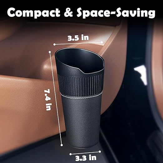 LoopTime Leakproof Car Trash Can,Mini Car Trash Bin for SUV and Truck,Small Cars Garbage Can,Waterproof Automotive TrashCan for Vehicle,Home,Office,Multipurpose,Easy to Clean (Black Hook)