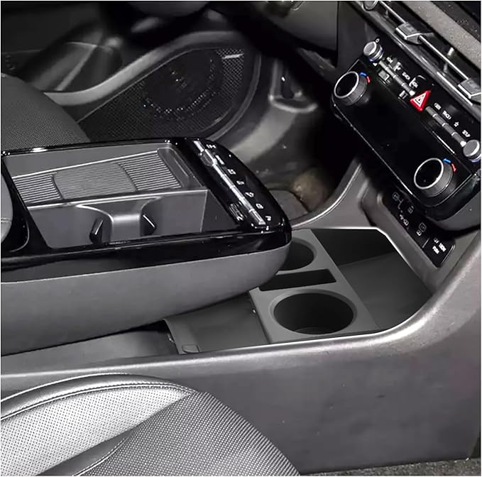 SXCY for 2025 2026 Hyundai Tucson Center Console Organizer for 2025 2026 Hyundai Tucson Accessories Full-Button Wire Console Cupholer Tray 2025 2026 Tucson Limited Under Console Organizer (Black)