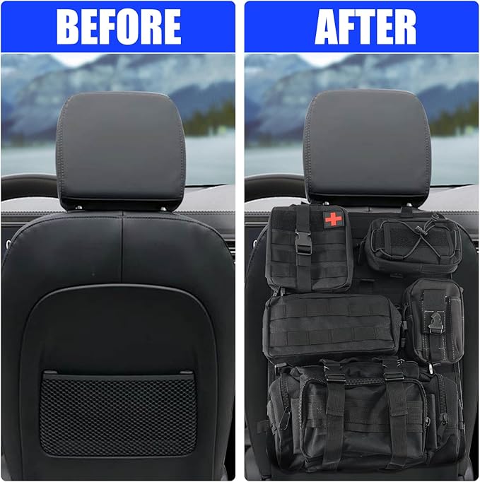 Tactical Seat Back Organizer Car Truck Molle Seat Back Panel for Most of Vehicle Storage Bag