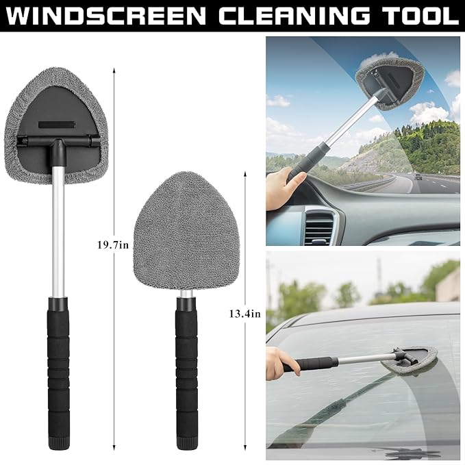 AUTODECO 40Pcs Car Wash Detailing Kit Cleaning Kits with Foam Gun Sprayer Vacuum with Long Cord Drill Brush Large Wash Mitt Towels Complete Interior Exterior Car Washing Supply Set Black