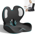 Memory Foam Seat Cushion with Lumbar Support Pillow,Office Chair Cushion,Ergonomic Car Seat Cushion,Designed for Tailbone,Sciatica,Back Pain Relief,for Office,Car,Truck,Desk Chair (Black)