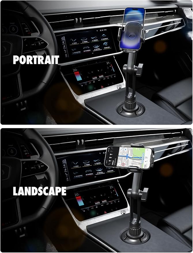 Bracketron TripGrip Extend Cup Holder Phone Holder - Universal Car Phone Holder Cup Holder Mount, 360° Rotation, Fits Devices Up to 4.2", GPS & Smartphone