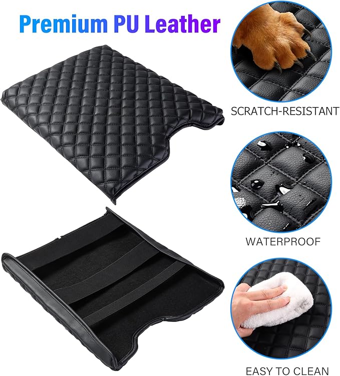 Thickened Center Console Armrest Cover for 2015-2025 Ford F150 Accessories, PU Leather Middle Console Protective Cover, Arm Rest Box Lid Cushion, Fits Only 40/20/40 Jump Seat Console