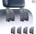 FACIACC 4 Pack Car Seat Headrest Hooks, Purse Hook for Headrest Universal Double Car Headrest Hooks Accessories Backseat Hanger Bag Holder Storage Hanger for Handbag Purse Coat Bags, Grey