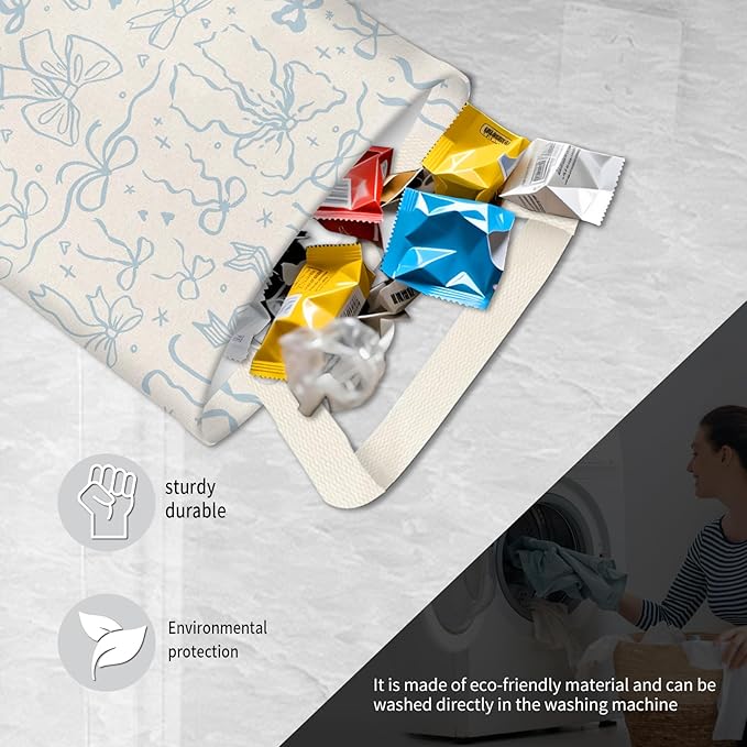 BEAKND Hanging Car Garbage Bag, Cute Car Trash Can Bag, Automotive Accessories for Women Men Cute Blue Bow