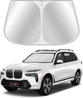 Toluoma Custom Fit Windshield Sun Shade for BMW X7 2019-2025 - Full Coverage, 210T Reflective Fabric, Double-Layer Design - Blocks 99% UV Rays, Keeps Car Cool, Easy to Install and Store