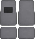 BDK Classic Carpet Floor Mats for Car & Auto - Universal Fit -Front & Rear with Heelpad (Medium Gray) - MT-100-CPTSERIES