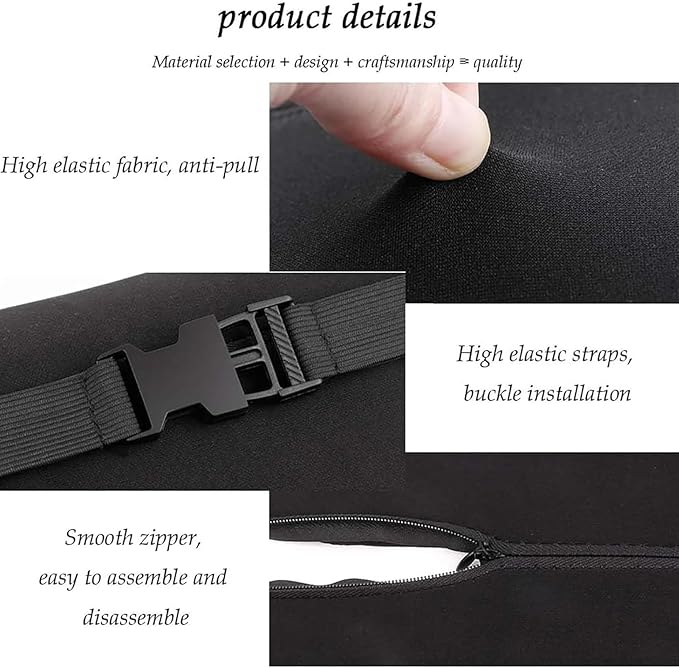 New Car Headrest & Lumbar Support Cushion for Toyota RAV4 2012-2024, Ergonomic Memory Foam Seat Headrest Neck Rest Cushion Breathable Removable Cover for Neck Back Relief,D/Blue