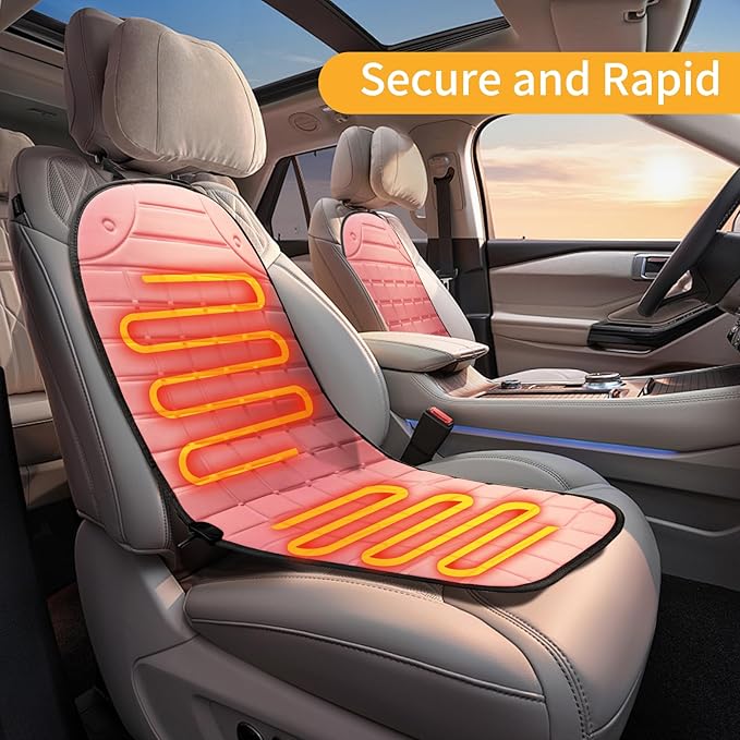 2-Pack Seat Cushion - Comfortable Winter Seat Cushion with Adjustable Buckle for Full Back and Seat (Pink)