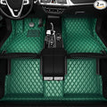 All-Weather car Floor MATS-Suitable for 99% of car Models,Leather car mat, offering Personalized Embroidery and Multiple Color Options,Provide Protection for car Rug (Green)