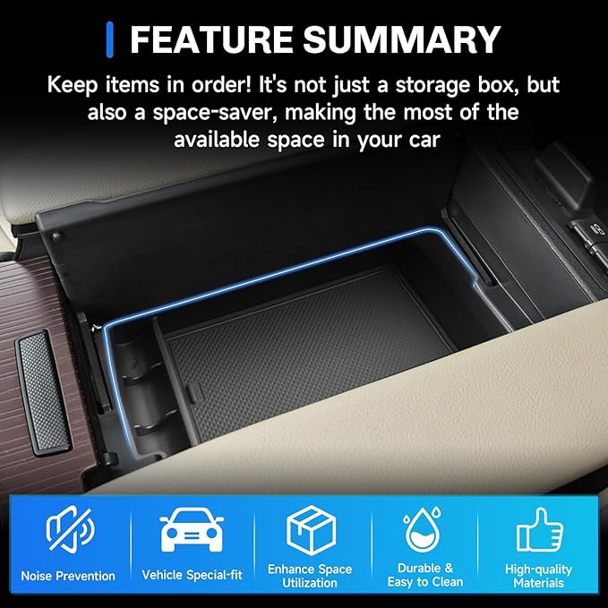 SXCY for 2025 2026 Toyota Sienna Center Console Organizer [Not for Console w/Cool Box] for 2021-2026 Toyota Sienna Accessories 2021-2026 Sienna Armrest Console Organizer 2024-2026 Sienna Console Tray