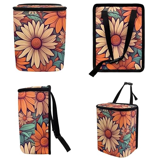 DISNIMO Abstract Groovy Flower Car Trash Can Easy-to-Install Car Accessory Interior, Leak-Proof Car Garbage Can Bin Organizer Storage Bag for The Back Seat of Any Cars, Sedans, SUVs & Trucks