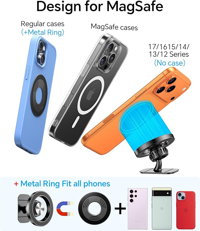Car Phone Holder for Magsafe Car Mount【Strongest Magnetic】Phone Holders for Your Car Dashboard Air Vent【Hands Free】Cell Phone Automobile Cradles Magnetic Car Phone Mount for iPhone 17 Pro Max 16 15 14