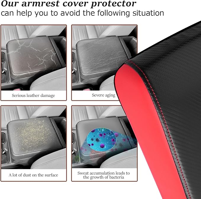 SKTU for 2024 2025 2026 Toyota Tacoma Center Console Cover 2024 2025 2026 Tacoma Armrest Cover 2024 2025 2026 Tacoma Center Console Pad Toyota Tacoma 2024 2025 2026 Accessories Console Cushion (Red)
