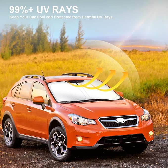 Car Windshield Sun Shade Compatible with 2018 2019 2020 2021 2022 2023 2024 2025 2026 Subaru Crosstrek 2.0i Premium Limited Wagon Accessories Foldable Sunshade Custom Windshield Sun Visor
