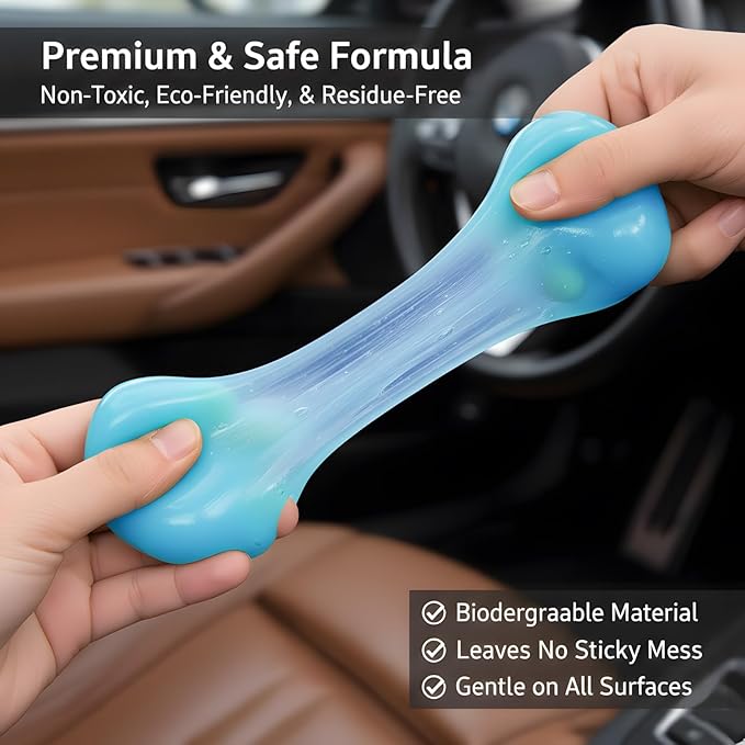 Car Cleaning Gel,Reusable Car Cleaning Putty for Interior Detailing, Car Cleaning Supplies, Auto Detailing Tools, Car Slime for Dust Removal, Car Accessories Interior, Car Cleaning Kit(Blue, 0.8 OZ)