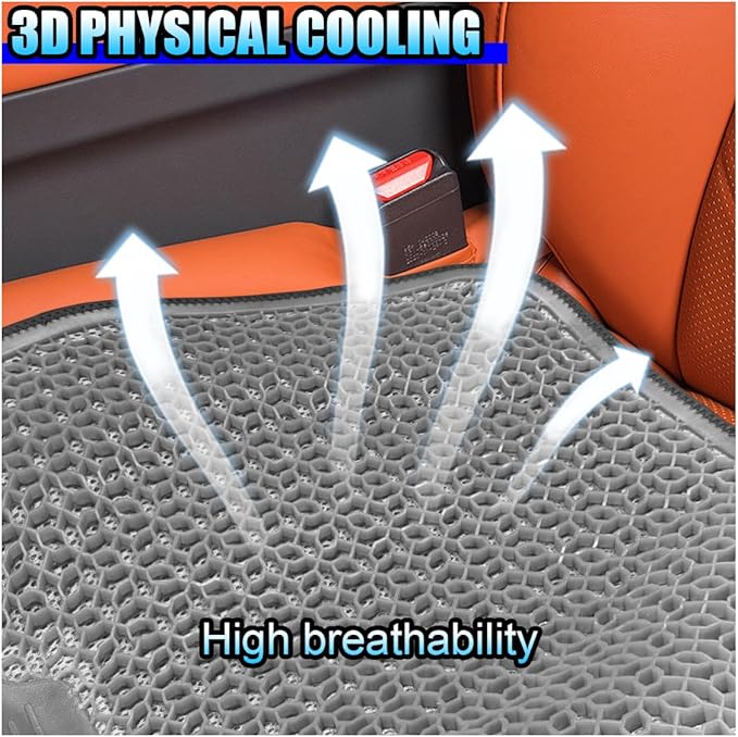 Gel Car Seat Cushion, Cooling Breathable Car Driving Seat Protector Cover, Comfortable Anti-Slip Chair Cushion Pad, Universal Automotive Interior Accessories for Sedan & Office (Grey)